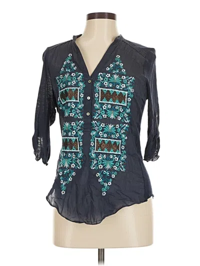 Pre-owned Tiny 3/4 Sleeve Blouse In Blue