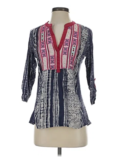 Pre-owned Tiny 3/4 Sleeve Blouse In Blue