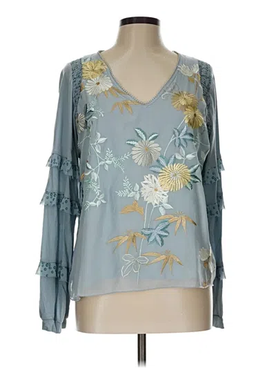 Pre-owned Tiny 3/4 Sleeve Blouse In Blue