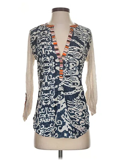 Pre-owned Tiny 3/4 Sleeve Blouse In Blue