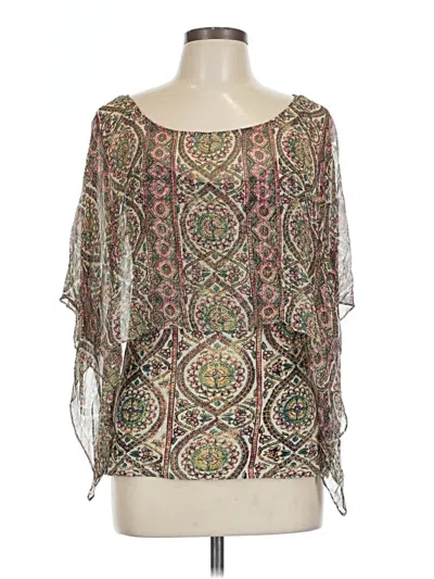 Pre-owned Tiny 3/4 Sleeve Blouse In Brown