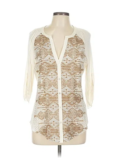 Pre-owned Tiny 3/4 Sleeve Blouse In Brown