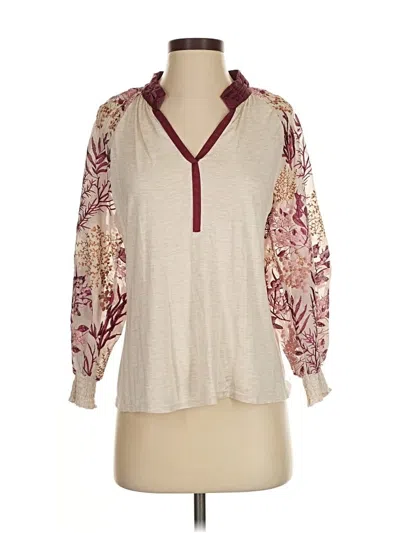 Pre-owned Tiny 3/4 Sleeve Blouse In Burgundy
