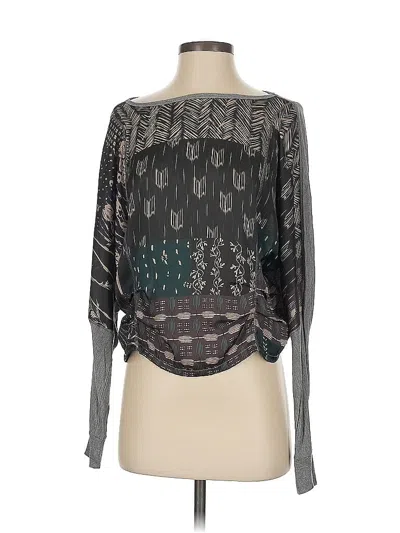 Pre-owned Tiny 3/4 Sleeve Blouse In Gray