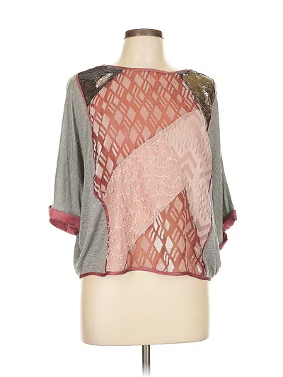 Pre-owned Tiny 3/4 Sleeve Blouse In Gray