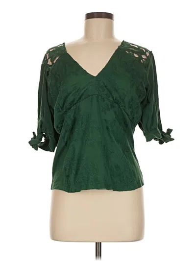Pre-owned Tiny 3/4 Sleeve Blouse In Green