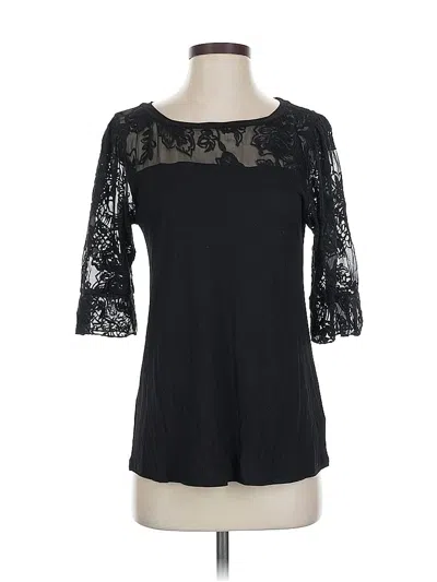 Pre-owned Tiny 3/4 Sleeve Top Black Sweetheart Neckline Tops