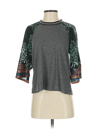 Pre-owned Tiny 3/4 Sleeve Top Gray Mock Neckline Tops