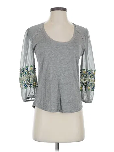 Pre-owned Tiny 3/4 Sleeve Top Gray Sweetheart Neckline Tops