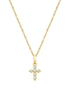 Tiny Blessings 14k Glory And Grace Cross 12-14" Necklace In Brown