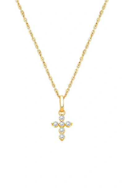 Tiny Blessings Kids'  14k Glory And Grace Cross 12-14" Necklace In Brown
