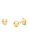 Tiny Blessings 14k Gold 4mm Classic Round Studs Screw Back Earrings In Gold