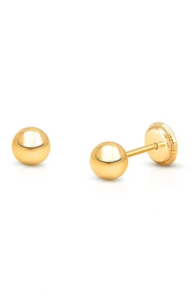 Tiny Blessings Babies'  14k Gold 4mm Classic Round Studs Screw Back Earrings