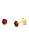 Tiny Blessings Babies'  14k Gold 4mm Crystal Birthstone Studs Screw Back Earrings