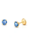 Tiny Blessings Babies'  14k Gold 4mm Crystal Birthstone Studs Screw Back Earrings