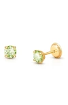 Tiny Blessings Babies'  14k Gold 4mm Crystal Birthstone Studs Screw Back Earrings