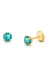 Tiny Blessings Babies'  14k Gold 4mm Crystal Birthstone Studs Screw Back Earrings