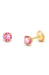 Tiny Blessings Babies'  14k Gold 4mm Crystal Birthstone Studs Screw Back Earrings