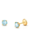 Tiny Blessings Babies'  14k Gold 4mm Crystal Birthstone Studs Screw Back Earrings