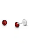 Tiny Blessings Babies'  14k Gold 4mm Crystal Birthstone Studs Screw Back Earrings In Metallic