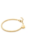 Tiny Blessings Babies'  14k Gold Dainty Heart & Engraved Initial 5.25" Bracelet