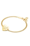 Tiny Blessings 14k Gold Heart Of Gold Id & Engraved Initial 6" Bracelet