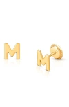 Tiny Blessings Babies'  14k Gold Initial Studs Screw Back Earrings