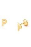 Tiny Blessings Babies'  14k Gold Initial Studs Screw Back Earrings