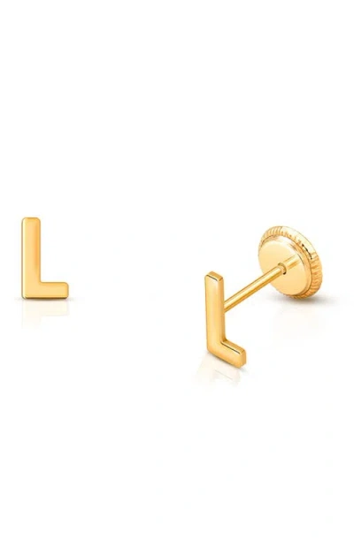 Tiny Blessings Babies'  14k Gold Initial Studs Screw Back Earrings