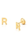 Tiny Blessings Babies'  14k Gold Initial Studs Screw Back Earrings