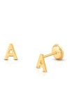 Tiny Blessings Babies'  14k Gold Initial Studs Screw Back Earrings
