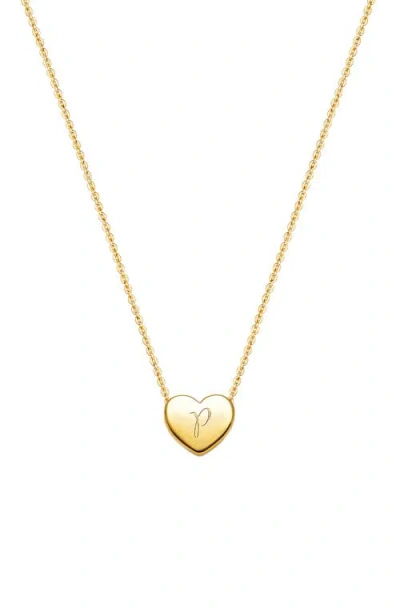 Tiny Blessings Babies'  14k Gold Mini Sliding Heart & Engraved Initial 12-14" Necklace
