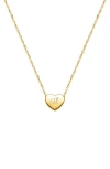 Tiny Blessings 14k Gold Mini Sliding Heart & Engraved Initial 12-14" Necklace In Gold