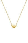 Tiny Blessings 14k Gold Mini Sliding Heart & Engraved Initial 12-14" Necklace In Gold