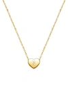 Tiny Blessings 14k Gold Mini Sliding Heart & Engraved Initial 12-14" Necklace In Gold