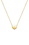 Tiny Blessings 14k Gold Mini Sliding Heart & Engraved Initial 12-14" Necklace In Gold