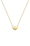 Tiny Blessings 14k Gold Mini Sliding Heart & Engraved Initial 12-14" Necklace In Gold
