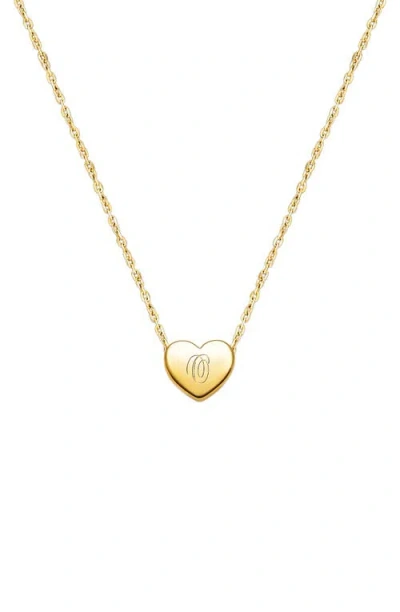 TINY BLESSINGS TINY BLESSINGS 14K GOLD MINI SLIDING HEART & ENGRAVED INITIAL 12-14" NECKLACE