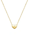 Tiny Blessings 14k Gold Mini Sliding Heart & Engraved Initial 12-14" Necklace In Gold