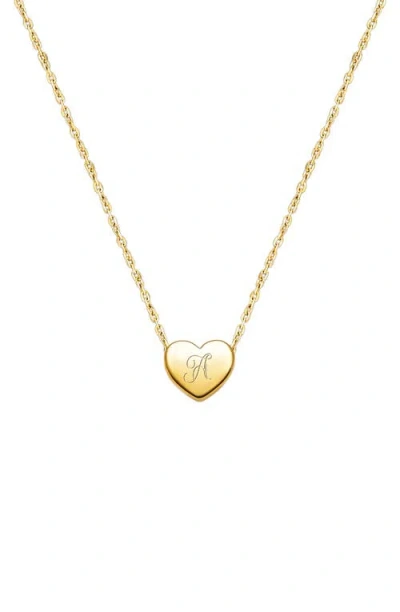 TINY BLESSINGS TINY BLESSINGS 14K GOLD MINI SLIDING HEART & ENGRAVED INITIAL 12-14" NECKLACE