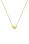 Tiny Blessings 14k Gold Mini Sliding Heart & Engraved Initial 12-14" Necklace In Gold