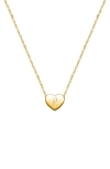 Tiny Blessings 14k Gold Mini Sliding Heart & Engraved Initial 12-14" Necklace In Gold
