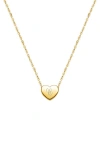 Tiny Blessings 14k Gold Mini Sliding Heart & Engraved Initial 12-14" Necklace In Gold