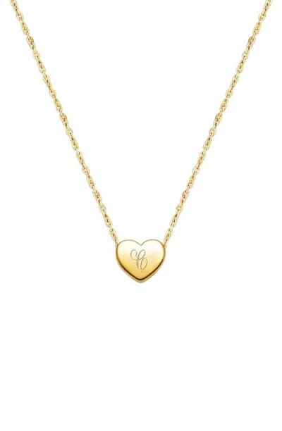 TINY BLESSINGS TINY BLESSINGS 14K GOLD MINI SLIDING HEART & ENGRAVED INITIAL 12-14" NECKLACE