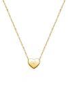 Tiny Blessings 14k Gold Mini Sliding Heart & Engraved Initial 12-14" Necklace In Gold