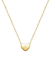 Tiny Blessings 14k Gold Mini Sliding Heart & Engraved Initial 12-14" Necklace In Gold