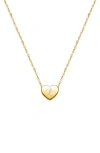 Tiny Blessings 14k Gold Mini Sliding Heart & Engraved Initial 12-14" Necklace In Gold