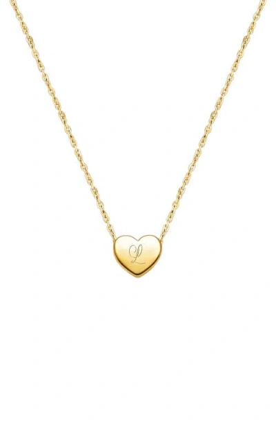 TINY BLESSINGS TINY BLESSINGS 14K GOLD MINI SLIDING HEART & ENGRAVED INITIAL 12-14" NECKLACE