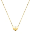 Tiny Blessings 14k Gold Mini Sliding Heart & Engraved Initial 12-14" Necklace In Gold