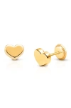 Tiny Blessings Babies'  14k Gold Modern Heart Studs Screw Back Earrings